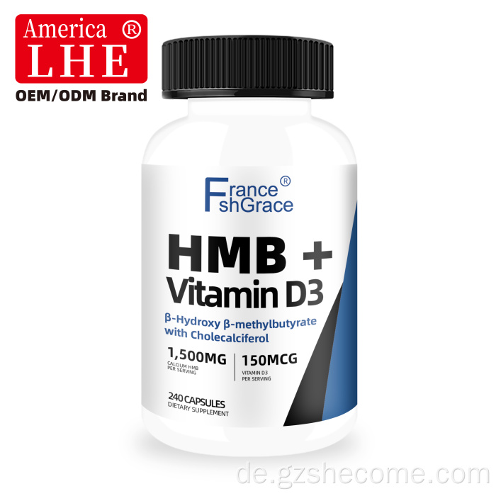 Shecome HMB Vitamin D3-Kapseln unterstützen die Muskel- und Knochenmuskulatur